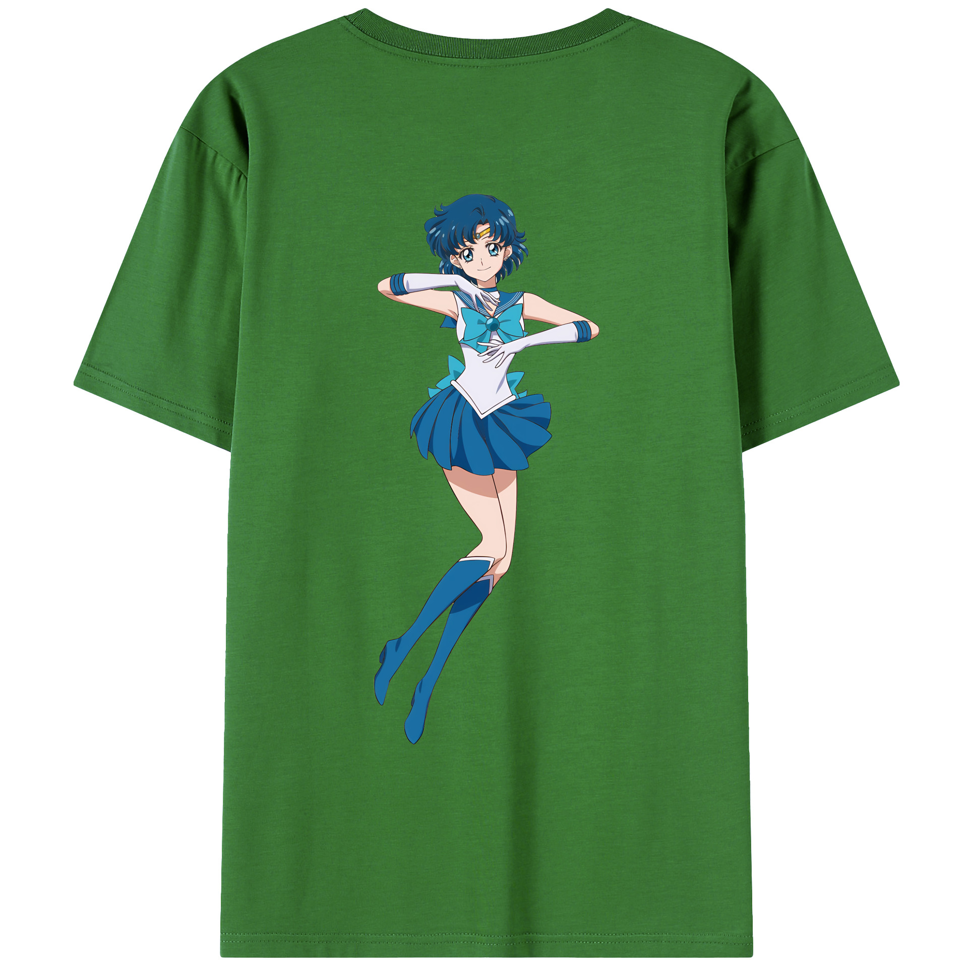 （画像用） 美少女戦士セーラームーン 水野 亜美 みずの あみ Sailor Moon Mizuno Ami レディース半袖Tシャツ(バックプリント)